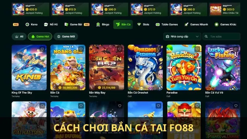 Cách chơi bắn cá