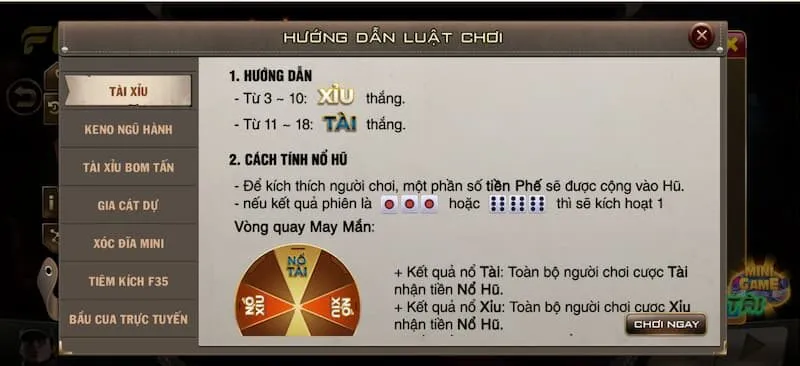 Luật chơi sicbo đổi thưởng